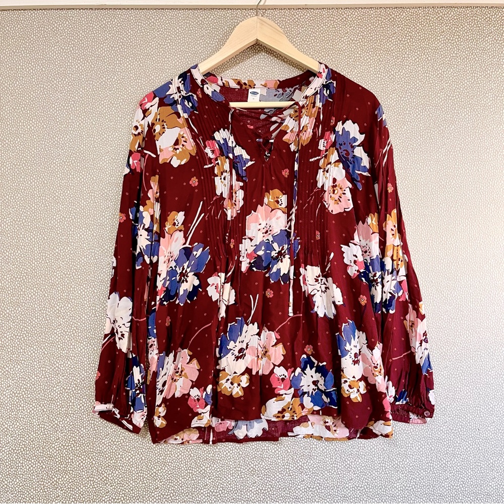 🆑 M Old Navy Swing Floral Top Longsleeve Boho